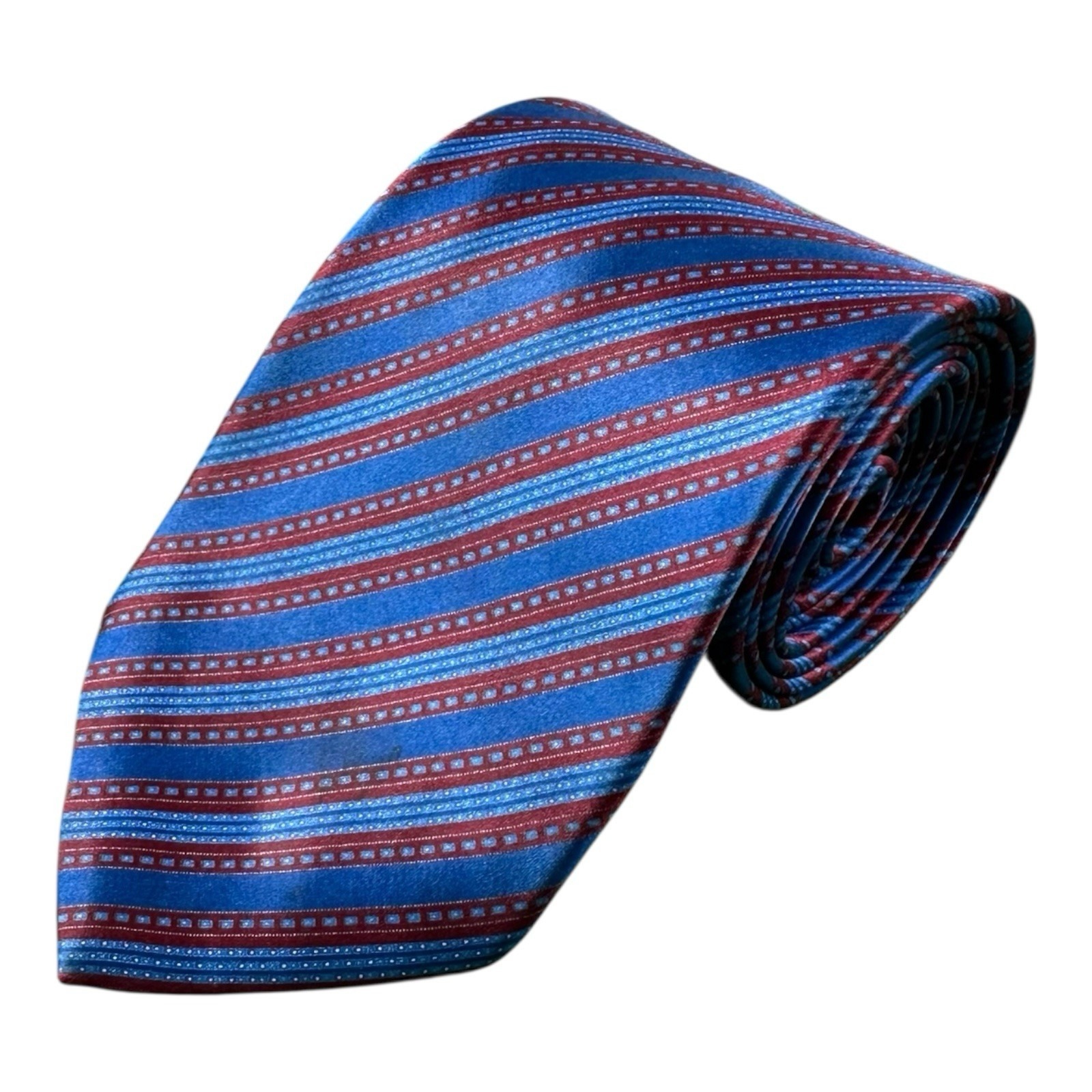 Stefano Ricci Blue Red Silk Pure Silk Mens Tie 35 Inch Width